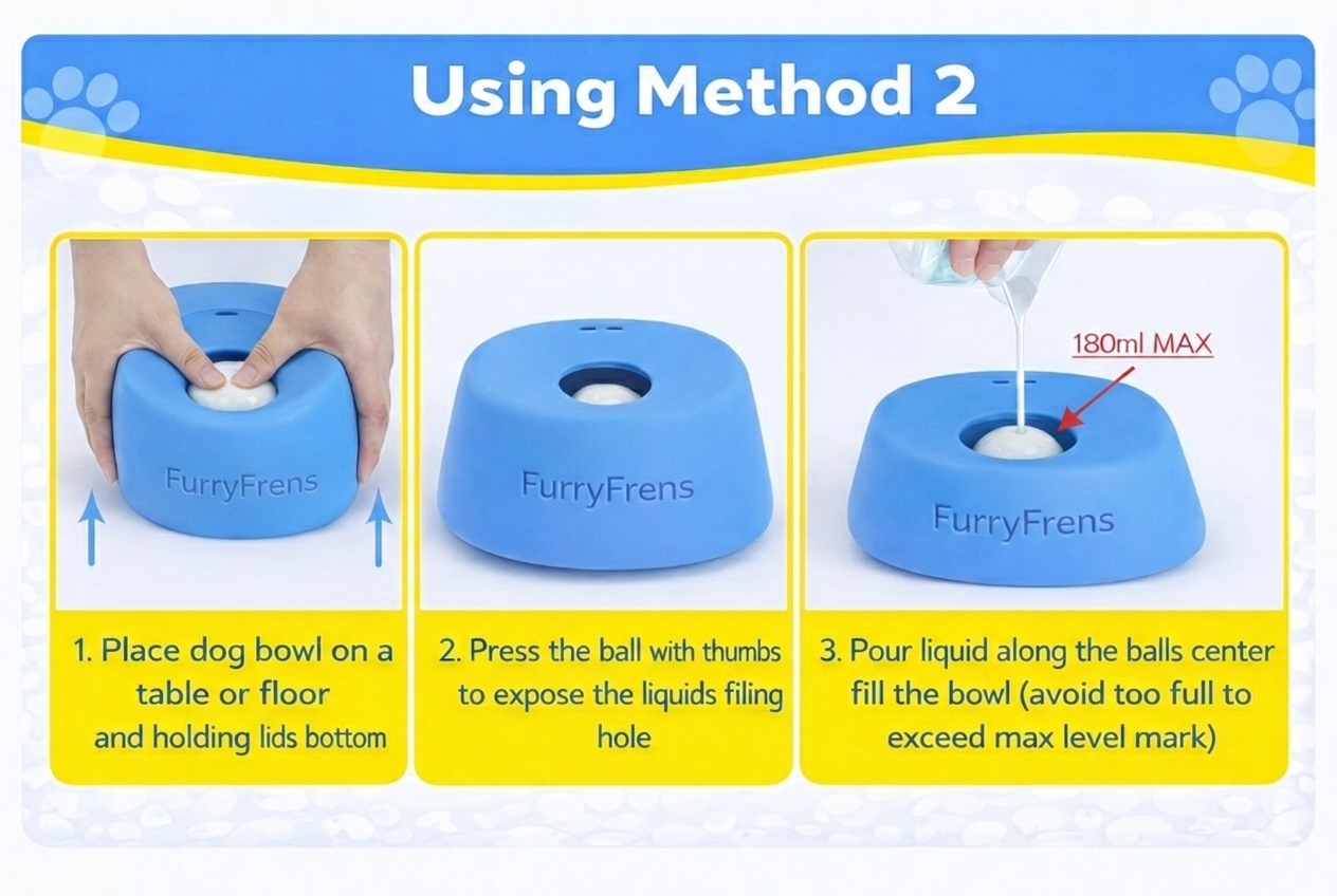 FurryFrens Slow Feeder Dog Bowl (with free complimentary dog toy!)